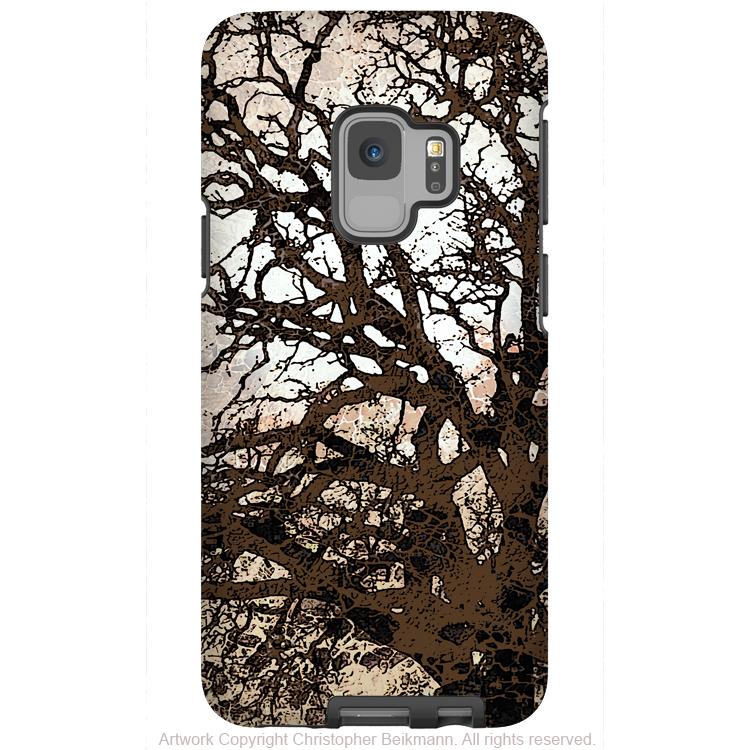 Autumn Moonlit Night - Galaxy S9 / S9 Plus / Note 9 Tough Case - Dual Layer Protection for Samsung S9 - Brown Tree Art Case - Galaxy S9 / S9+ / Note 9 - Fusion Idol Arts - New Mexico Artist Christopher Beikmann