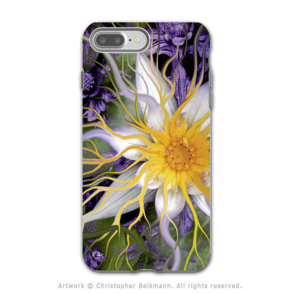 Purple Lotus Flower - Artistic iPhone 7 PLUS - 7s PLUS Tough Case - Dual Layer Protection - Bali Dream Flower - iPhone 7 Plus Tough Case - Fusion Idol Arts - New Mexico Artist Christopher Beikmann