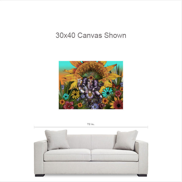 Colorful Floral Lord Ganesha Hindu Art Canvas - Ganesha Maya – Fusion Idol  Arts