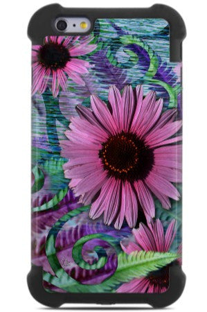 Colorful Floral iPhone 6 Plus - 6s Plus Case - Wonder Blossom - Purple and Green Floral iPhone 6 Plus SUPER BUMPER Case - iPhone 6 6s Plus SUPER BUMPER Case - Fusion Idol Arts - New Mexico Artist Christopher Beikmann